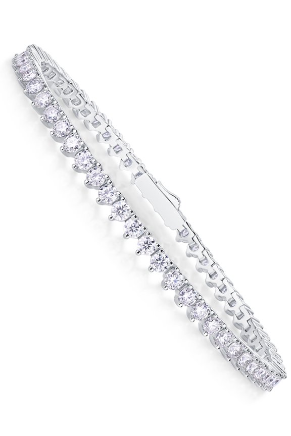 5.6 CT 3.0mm Moissanite Diamond Silver Tennis Bracelet Gifts, 7 Inch