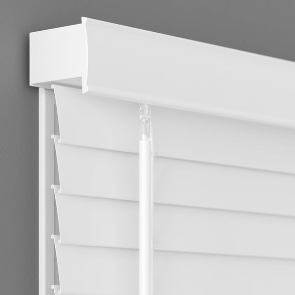 JIXINTECH 2" Cordless Faux Wood Blinds for Windows - 59" W x 36" L, White Venetian Room Darkening Slats, Easy Install