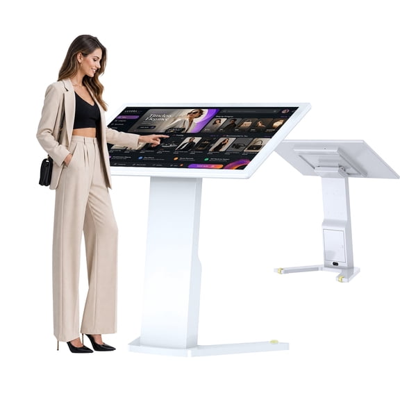 21.5 Inch Touch-screen Self Service Kiosk, Floor Standing Digital Signage Display, FHD Information Kiosk, 2 Speakers, Interactive Display