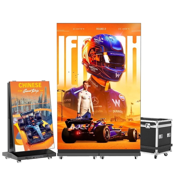 80" LED Digital Signage Display, P1.86 Fine Pitch Commercial Advertising Screen, Foldable LED Poster Display with APP Control, Indoor Video Wall for Retail,Events & Exhibitions (2 Panels)
