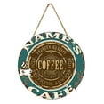 JIaleilei Coffee Door Round Door Coffee Theme 30cm Diameter Wooden