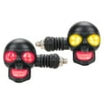thumbnail image 1 of JIhuahe 12V Skull Motorcycle LED Turn Signal Lights, White Amber Dual Color Auxiliary Running Lights for Bike Customization, Maintenance, Safety Accessories,Red, 1 of 5