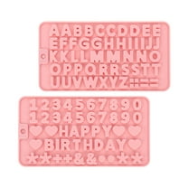 JIhuahe 2-Piece Silicone Letter and Number Molds for Chocolate Candy and Cake Decorations - Non-Stick Alphabet Molds for Happy Birthday DIY Baking, Parties, and Fondant Crafts,pink