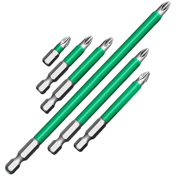 JIhuahe 6-Piece Magnetic Shockproof Screwdriver Drill Bit Set (25-150mm) - High Durability Driver Bits for Impact Tools & Precision Applications