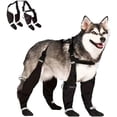 thumbnail image 1 of JIhuahe Adjustable Straps Dog Boots with Reflective Bands for Outdoor Use, Anti-Slip and Waterproof for Dogs, Ideal for Walking, Running, and Protection in All Seasons,Black,L, 1 of 6
