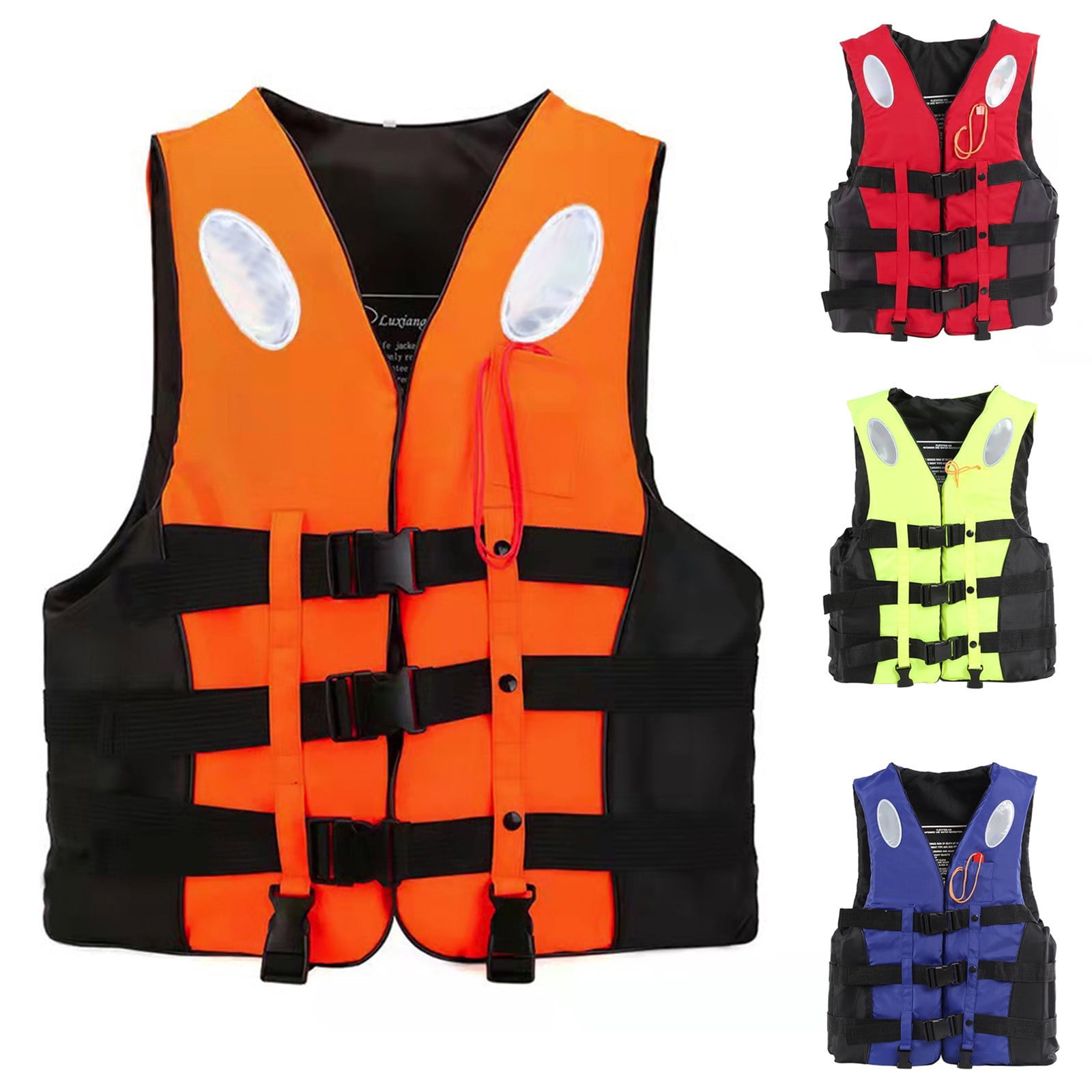 JIhuahe Adult Kayak Life Jackets & Vests High Buoyancy - Adjustable Safety Jacket for Men, Women, Perfect for Boating, Swimming, Watersports,Life Jackets for Adults Use,Fluorescence Yellow L