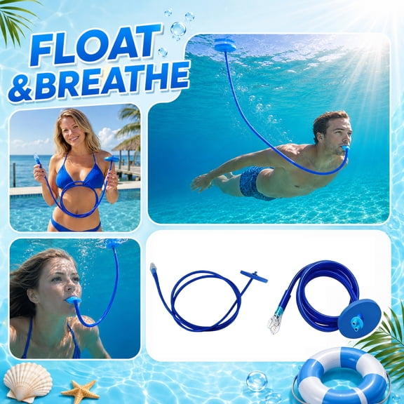 JIhuahe Adult Pool Floats with Extended Breathing Snorkel Tube and Buoyancy Float - Diving Regulator for Swimming Pools, Lake Floats, River Floats for Adult, Pool Exercise Equipment,A