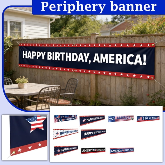 JIhuahe American Flags for Outside Decor - Square Fan Flags, 4th of July Decorations, Patriotic Pennant Banner String for Independence Day, Tailgate Parties,J