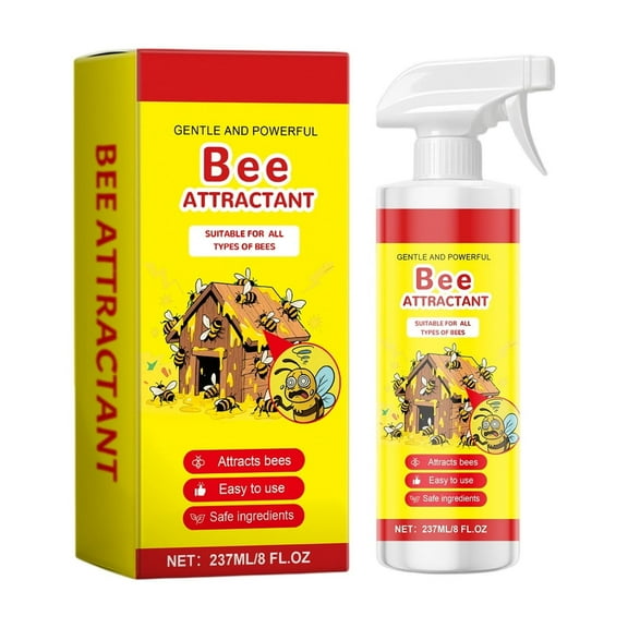 JIhuahe Bee Attractant for Beekeeping Management, Efficient Apiary Tool to Attract Bees and Assist Hive Productivity, 8 fl oz Liquid Formula, Professional Use,Yellow