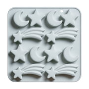 JIhuahe Cavity Silicone Molds for Ice Chocolates - Star Moon Shape Baking Tray, Non-Stick Flexible Ice Cube Tray for Candy Clay Gummy, Perfect for Themed Parties, Holiday Treats,Gray