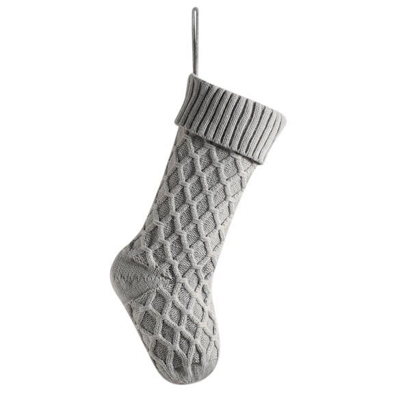 JIhuahe Christmas Stockings 18 Inches Large Size, Cable Knitted Stocking for Gifts and Decor, Festive Hanging Sock for Fireplace or Wall, Candy and Present Bag for Christmas,Gray