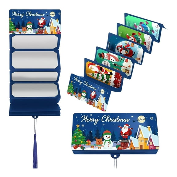 JIhuahe Christmas Surprise Party Money Box Gift Card Holder Red Envelope with 10 Slots for Cash Holiday Gifts Stocking Stuffers and Event Favors,Blue