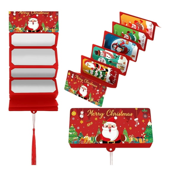 JIhuahe Christmas Surprise Party Money Box Gift Card Holder Red Envelope with 10 Slots for Cash Holiday Gifts Stocking Stuffers and Event Favors,Red