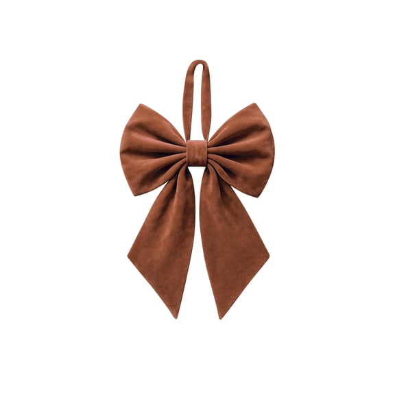 JIhuahe Christmas Tree Topper with Big Bow Decoration, Ideal for Birthday Party, Christmas Room Background, Wedding Party Hanging Ornament and Festive Decor,Brown