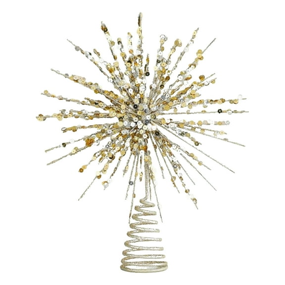JIhuahe Christmas Tree Topper with 30cm Gold Star Design, 12-Inch Explosion Star Ornament for Holiday Tree Decorations and Festive Home Display,Gold