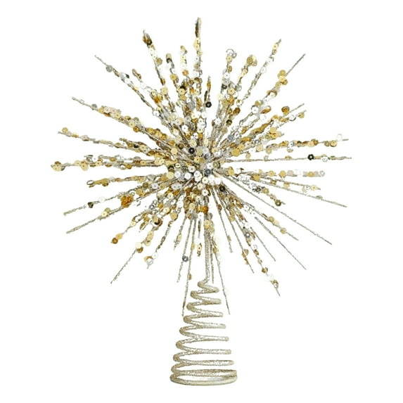 JIhuahe Christmas Tree Topper with 30cm Gold Star Design, 12-Inch Explosion Star Ornament for Holiday Tree Decorations and Festive Home Display,Gold