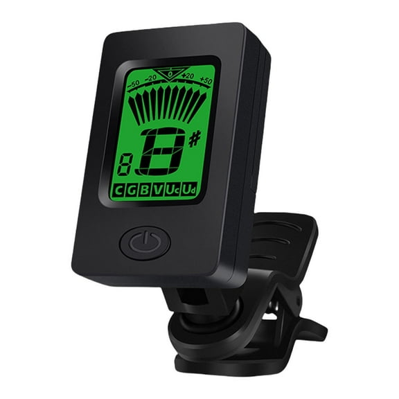 JIhuahe Clip-On Digital Guitar Tuner with LCD Display - For Bass, Ukulele, Violin, and String Instruments, Model LGL-01 with Locking Screw Back Cover,black