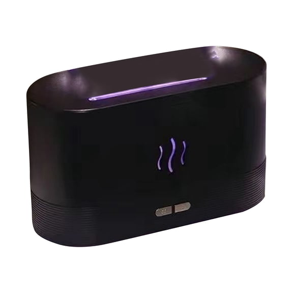 JIhuahe Colorful Flame Essential Oil Diffuser - 7 LED Light Modes, 180mL USB Humidifier, Silent Aromatherapy for Bedroom Decor & Home Spa,Black