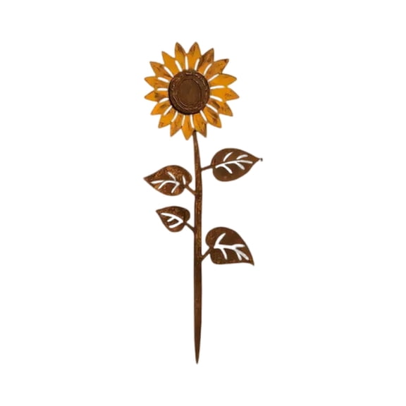 JIhuahe Creative Metal Garden Stake Art Craft - Garden Stakes Outdoor Yard Ground Decor Metal Insert for Patio Lawn Landscape Design,Yellow