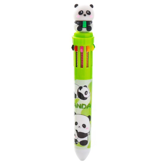 JIhuahe Cute Panda 10-Color Ballpoint Pen Set, Creative Stationery for Students, Colorful Notebook Pens, 0.07 oz Ink Capacity, Great for Journaling, Note-Taking, and Gifts,C