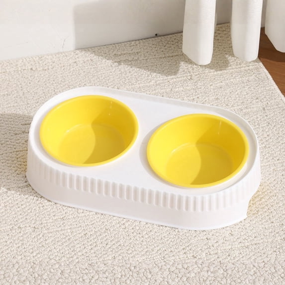 JIhuahe Dog Bowls Double, Stainless Steel Slow Feeder Bowls with Detachable Stand, Non-Slip Elevated Dog Food and Water Bowl Set for Medium Large Dogs, Cats, Puppies,White