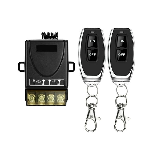 JIhuahe Dual Channel Wireless Relay Switch 30A - AC90-250V Heavy Duty Remote Control System with 2 Transmitters for Industrial Devices,black