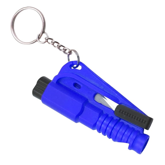 JIhuahe Emergency Car Escape Tool Keychain with Window Breaker, Seatbelt Cutter, Safety Whistle, Universal Automotive Glass Shatter Device for All Vehicles,Blue