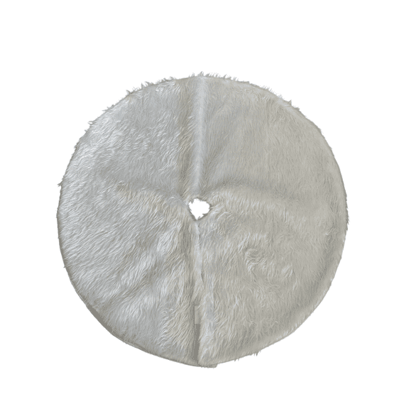 JIhuahe Faux Furs Christmas Tree Skirt Plush White Long Hair for Merry Christmas Party Tree Decoration Home Festive Setup and Seasonal Displays,White M