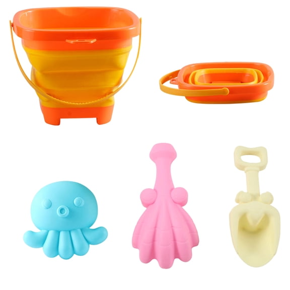 JIhuahe Foldable Beach Toys Set for All peoples - Sandbox Toys with Sand Mold Shovel Rake, Outdoor Games for Boys Girls, Best Beach Toys and Summer Beach Necessities,B