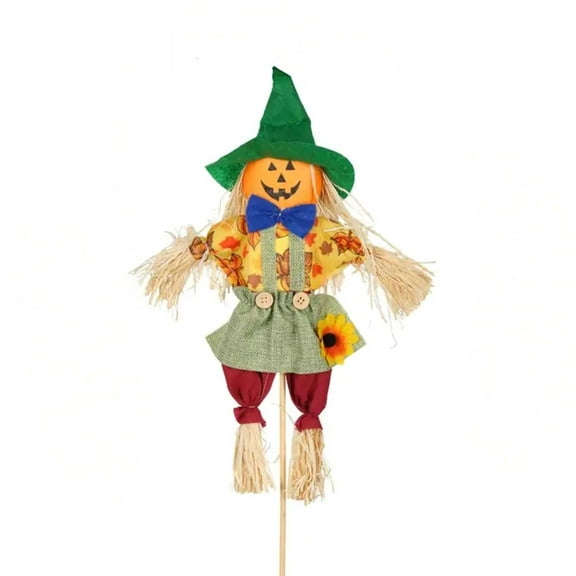 JIhuahe Halloween Decorations Fall Scarecrow Decor Set, Standing Halloween Pumpkin & Doll for Farmhouse Porch, Garden, Bar, KTV Party,and Thanksgiving Yard Decoration,Green