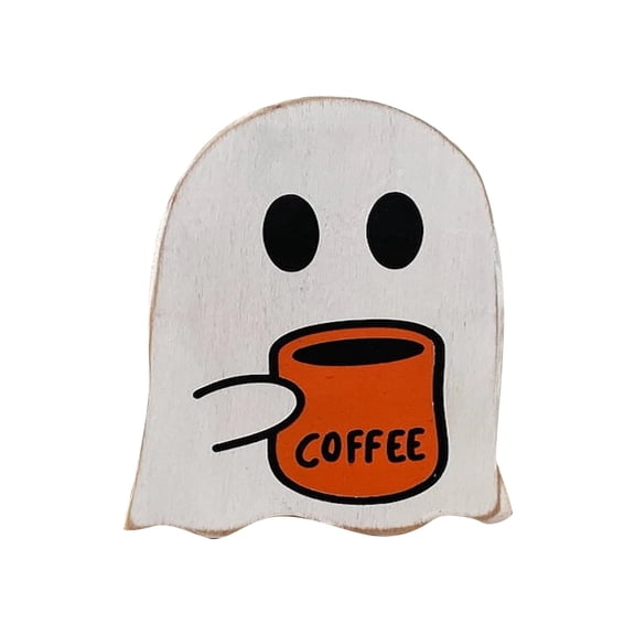 JIhuahe Halloween Ghost Flat Decor Layered Tray Ornament for Party Setup, Horror House Prop with Spooky Design, Indoor Decoration Accent Piece,White