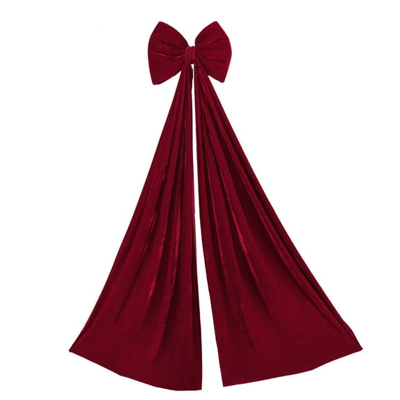 JIhuahe Large Wine Red Velvet Bow Ornament for Christmas Tree Decor, Festive Door Hanging Pendant for Mall Atmosphere, Holiday Home Decorations for Christmas Displays,red
