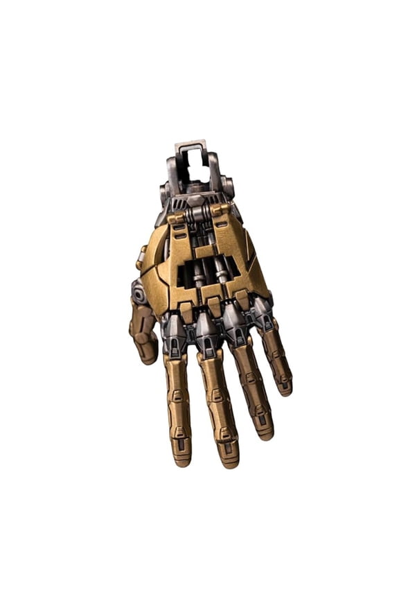 Mechanical Robot Hand Pendant Necklace with Movable Finger Joints, Steampunk Gothic Charm Jewelry for Men Women, Unique Gift for Punk Lover,Gold