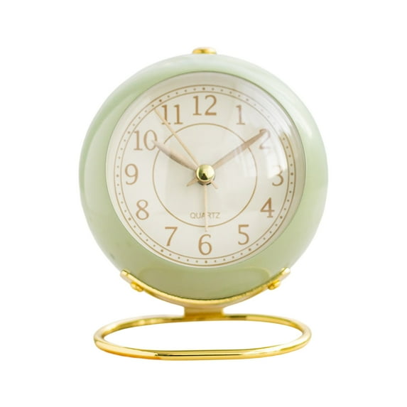 JIhuahe Metal Alarm Clock for Heavy Sleepers, Creative Silent Electronic Digital Alarm Clock with Night Light, Children's Bedroom Clock, Student Desk Clock,Green