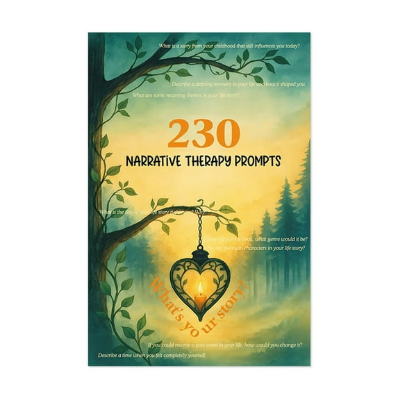 JIhuahe Narrative Therapy Journal with 230 Exploration Prompts - Self-Discovery Workbook for Rewriting Life Stories, Promotes Self-Compassion and Personal Growth, Guided Exercises,Black