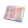 thumbnail image 1 of JIhuahe Office Desk Supplies Set: 1 Calculator, 2 Pens, 4 Pushpins, 2 Bookmarks, 7 Long Tail Clips, Multifunctional Accessories Kit for Work, Study or Home Organization,Pink, 1 of 6