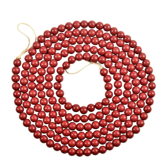 JIhuahe Ornativity Wooden Christmas Garland Decorations, Rustic Wood Beaded Garland for Christmas Tree, Christmas Christmas Decor for Mantel or Wall, Festive Bead Strand for Home,red