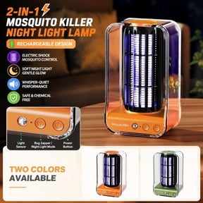 JIhuahe Plug in Bug Zapper Indoor - Electric Fly Zapper with Night Light, Dual-Mode as Indoor Bug Zapper & Outdoor Bug Zapper for Patio, Mosquito Zapper for Home, Garage, Workshop Use,Orange