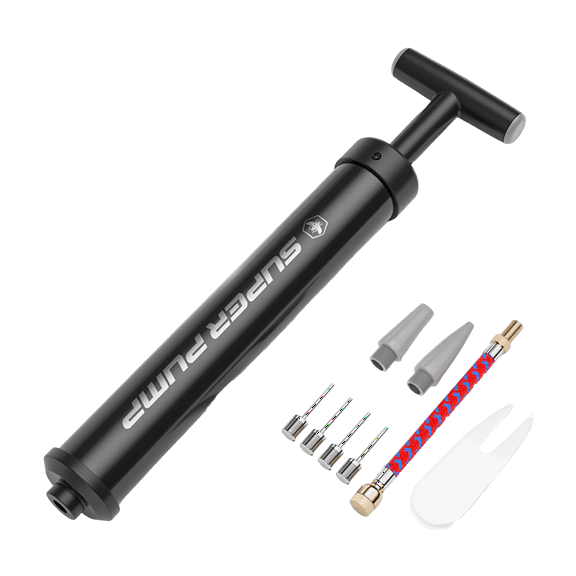 JIhuahe Portable Manual Air Pump Inflator - Mini Hand Pump for Basketballs, Footballs, and Sports Equipment, with Flexible Tube for Easy Inflation,A