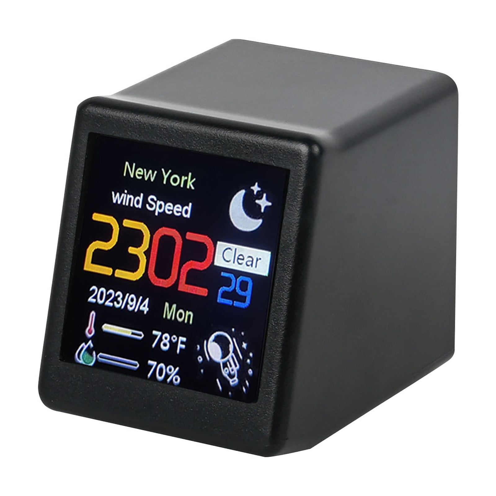 JIhuahe Smart Weather Station with WiFi, Desktop Electronic Clock ...