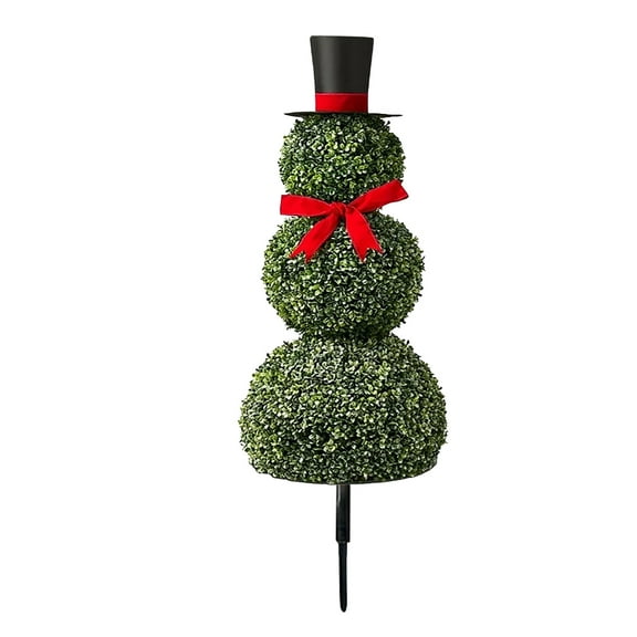 JIhuahe Snowman Shaped Plants with Artificial Greenery, Easter Porch Decoration for Outdoor and Indoor Use, Christmas Themed Ground Stakes for Holiday Decor