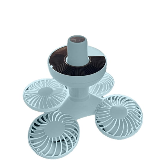 JIhuahe Solar Folding Fan Light USB - Solar Charging Lighting Camping Ceiling Fan, Rechargeable Battery Powered Tent Necessity.