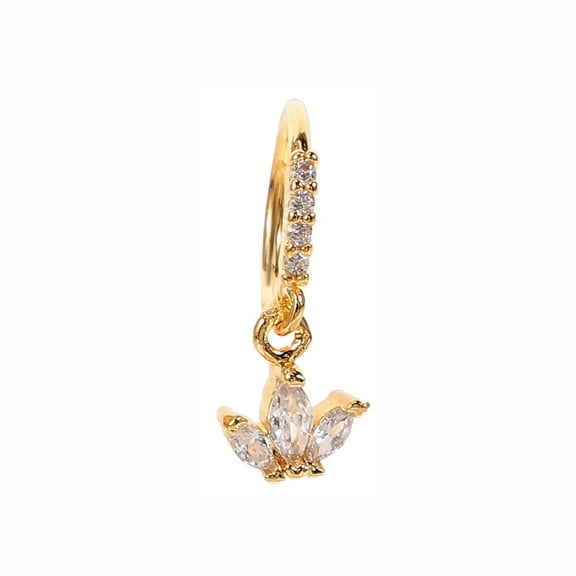 JIhuahe Stainless Steel C-Shaped Fake Nose Ring, Circular Titanium Steel Non-Piercing Clip On Nose Jewelry, Body Piercing Style Accessory,A