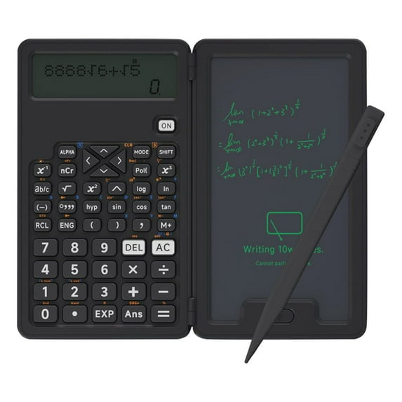 JIhuahe Student Scientific Calculator with 12-Digit Large Screen, Math Tool with Notepad Function, Perfect for Algebra, Calculus, and Homework, Battery-Powered and Portable,Black