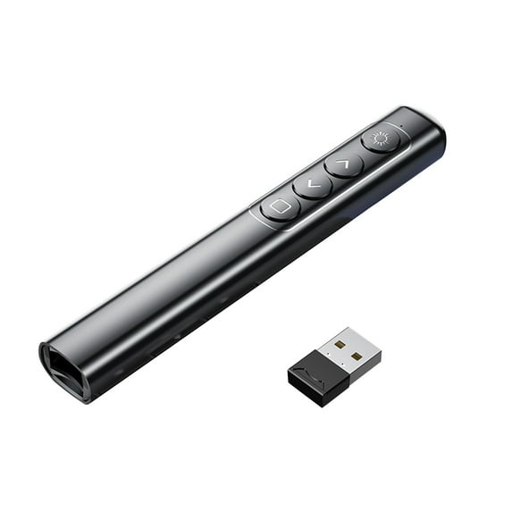 JIhuahe Wireless Presentation Clicker, Multimedia Page Turner Remote Control Pen for PowerPoint, Keynote, Google Slides, Teaching Pointer with USB Receiver,black