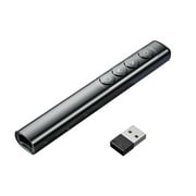 JIhuahe Wireless Presentation Clicker, Multimedia Page Turner Remote Control Pen for PowerPoint, Keynote, Google Slides, Teaching Pointer with USB Receiver,black