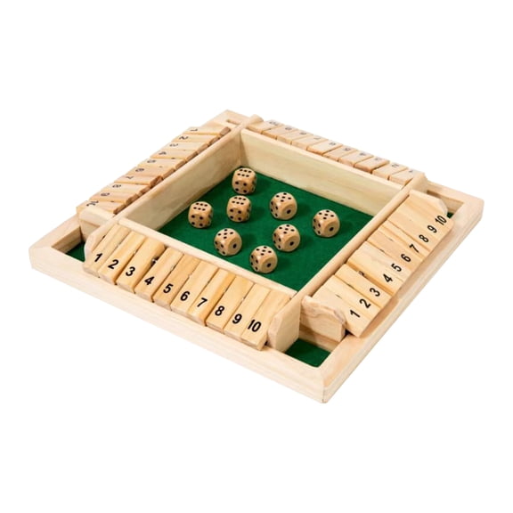 JIhuahe Wooden Shut The Box Dice Game- Numbers Classic Pub Game for Family Gathering Toys and Hobbies,D