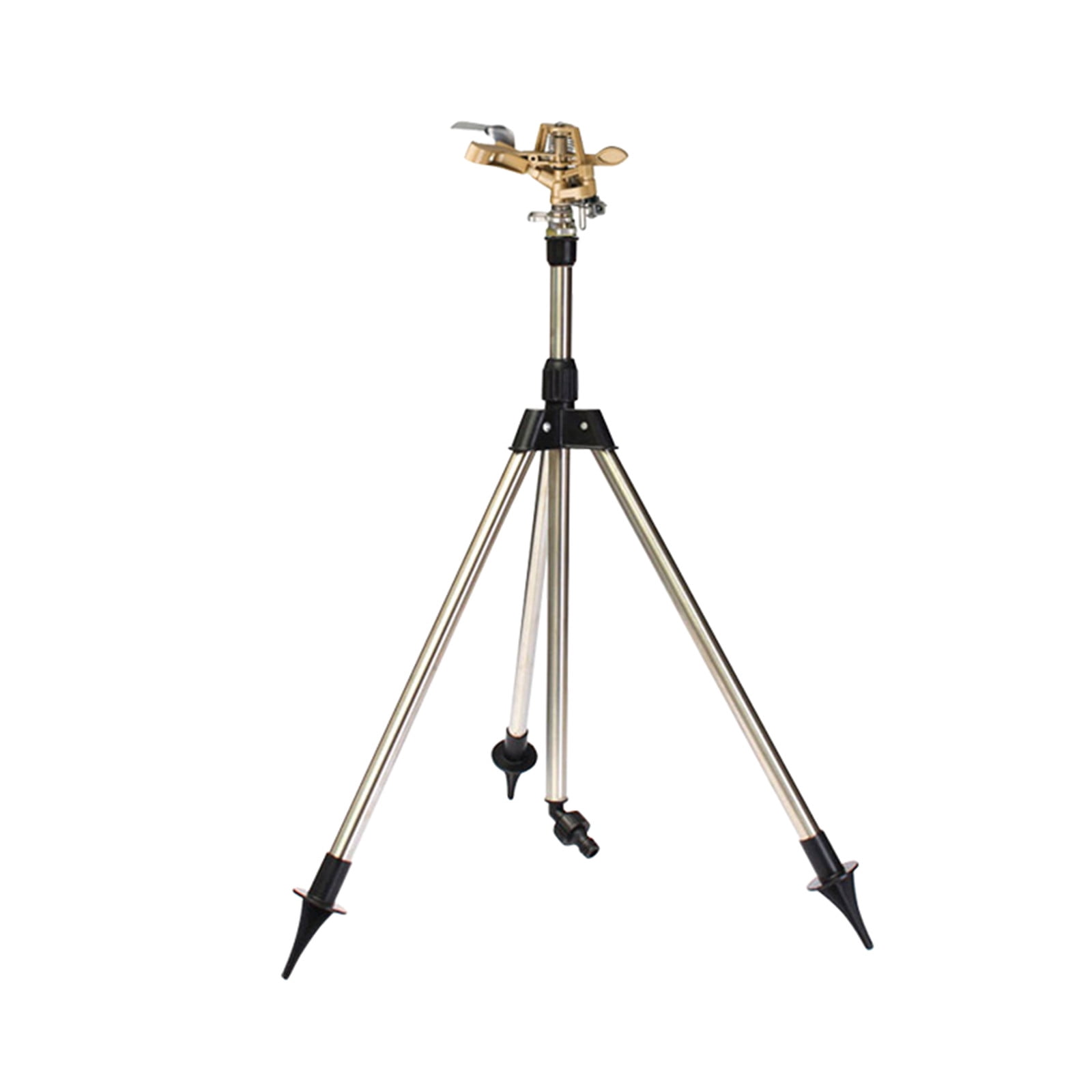 JIhuhea 360 Degree Rotating Tripod Sprinkler on Telescoping Tripod Stand, Automatic Irrigation System for Large Area Yard Garden Lawn Watering Coverage,A