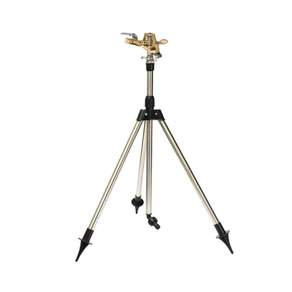 JIhuhea 360 Degree Rotating Tripod Sprinkler on Telescoping Tripod Stand, Automatic Irrigation System for Large Area Yard Garden Lawn Watering Coverage,A