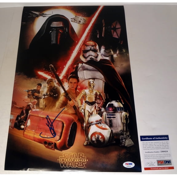 JJ Abrams Star Wars The Force Awakens Signed Autograph Movie Poster PSA/DNA COA